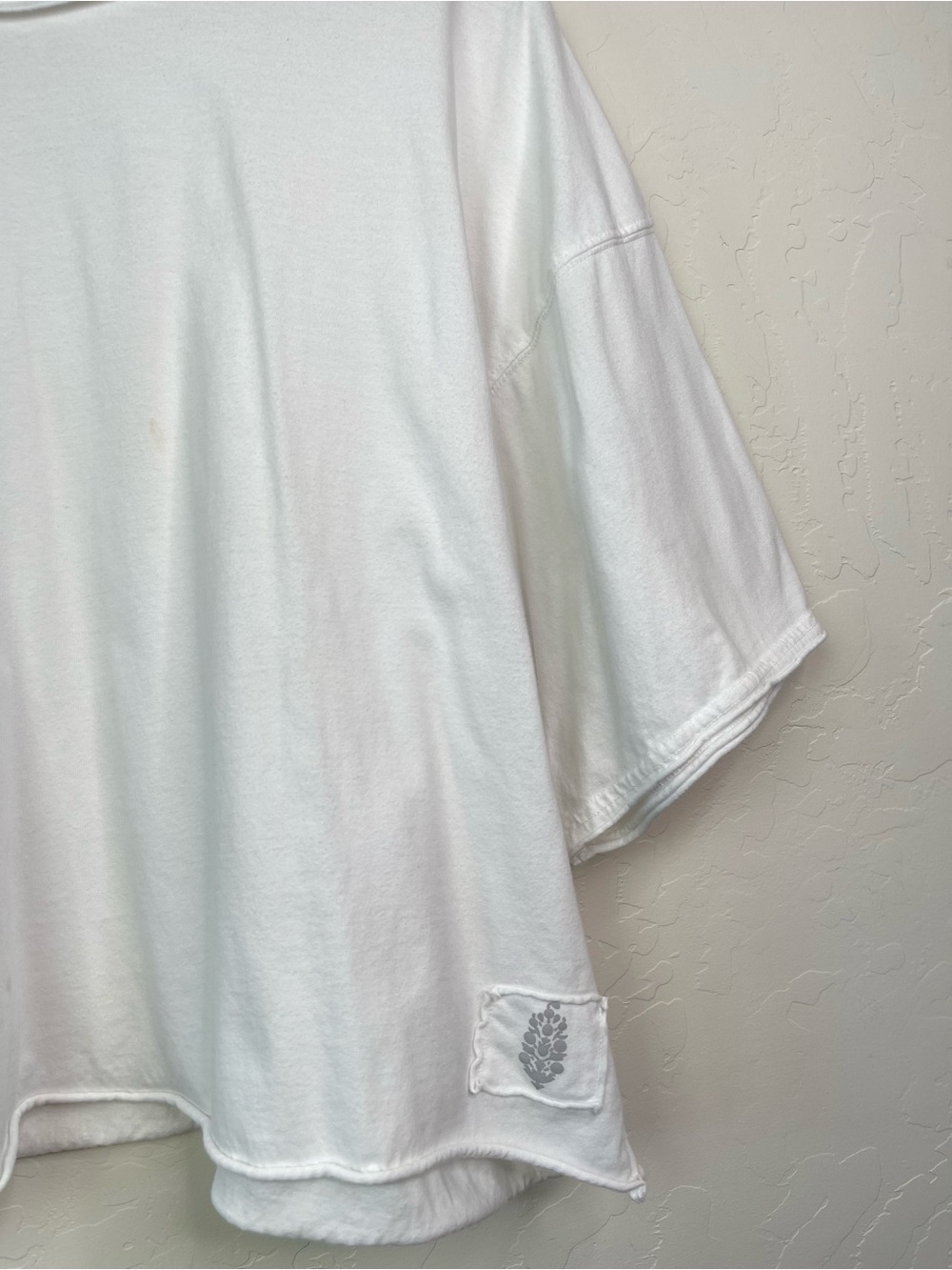 FREE PEOPLE Inspire Boxy Cropped Oversized Short Sleeve White Tee Shirt Size XL - Picture 8 of 16